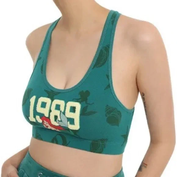 Disney Ariel Little Mermaid 1989 Low Impact Sports Bra Hot Topic - Picture 1 of 4